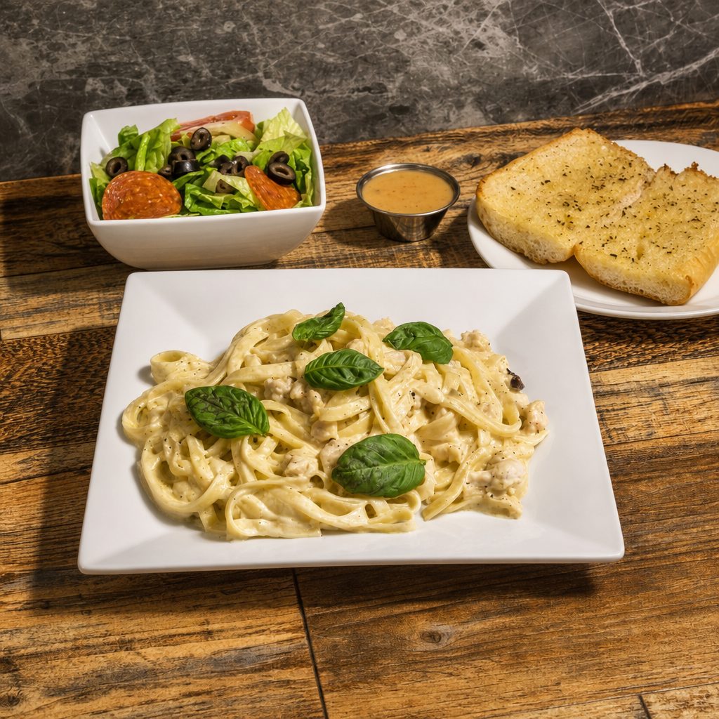 Fettuccine Alfredo with Chicken.