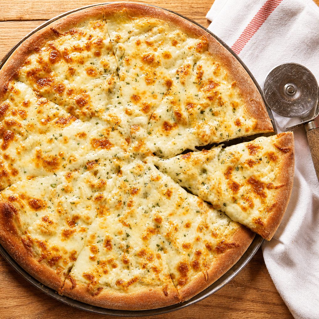 Chicken Alfredo Zing Pizza.