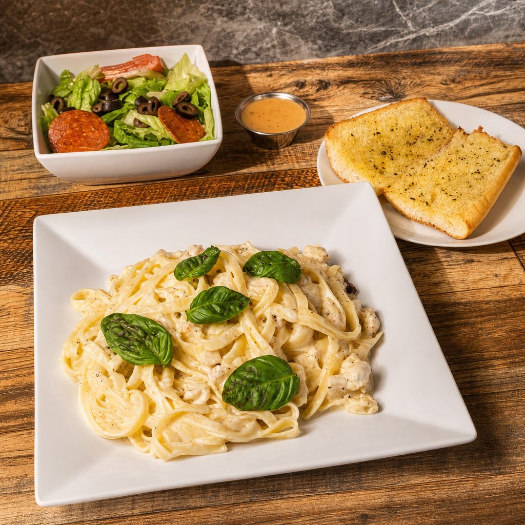 Fettuccine Alfredo with Chicken.